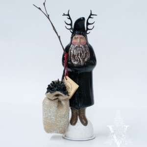 Ino Schaller Smooth Black Krampus Candy Box With Bag Of Coal