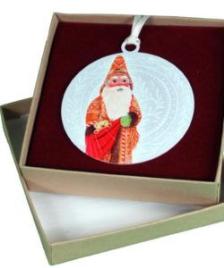 Father Christmas with Teddy Flat Ornament
