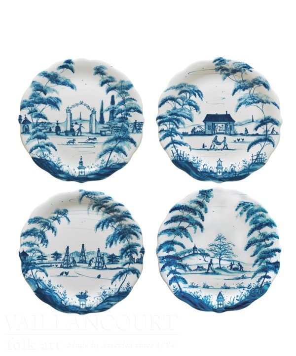 Country Estate Delft Blue Party Plates S/4