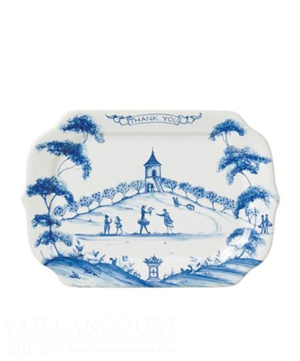 Country Estate Delft Blue Tray "Thank You"