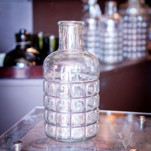 Glass and Metal Caged bubble Bottle (Small)