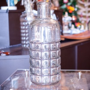 Glass and Metal Caged bubble Bottle (Medium)