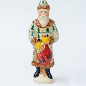 White Father Christmas in Pine Tree Coat