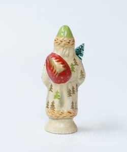 Miniature Santa Claus in White Coat