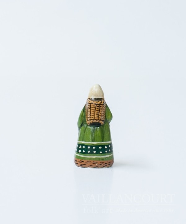 Miniature Père Nöel in Long Green Coat with Staff