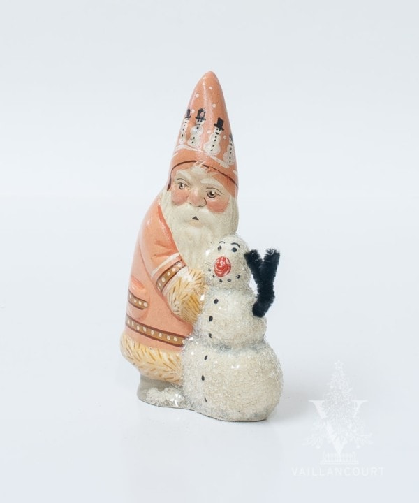 Pink Santa with Glittered Snowman