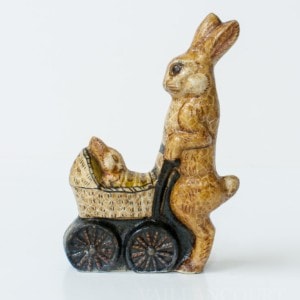 Rabbit Pushing Baby Carriage