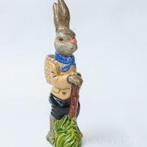 Brown Man Rabbit in Striped Scarf