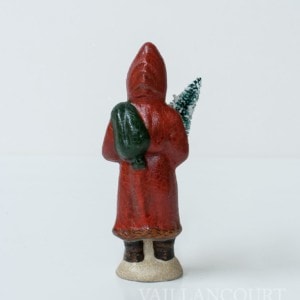 Small Father Christmas with Red Coat and Drilled Tree