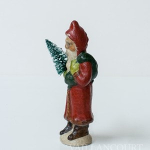 Small Father Christmas with Red Coat and Drilled Tree