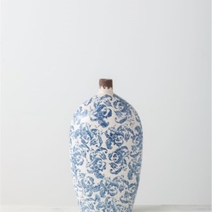 White and Blue Terracotta Vase
