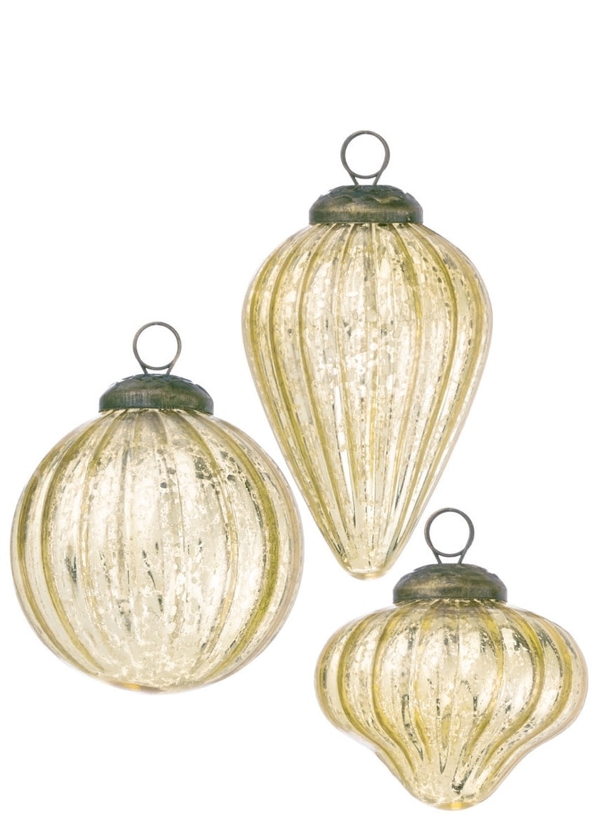 Mini Glass Ornament Gold (Assorted) from Vaillancourt