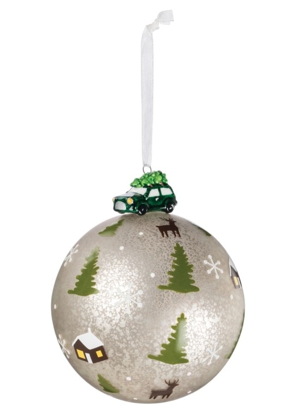Lodge/Trees Ball Ornament