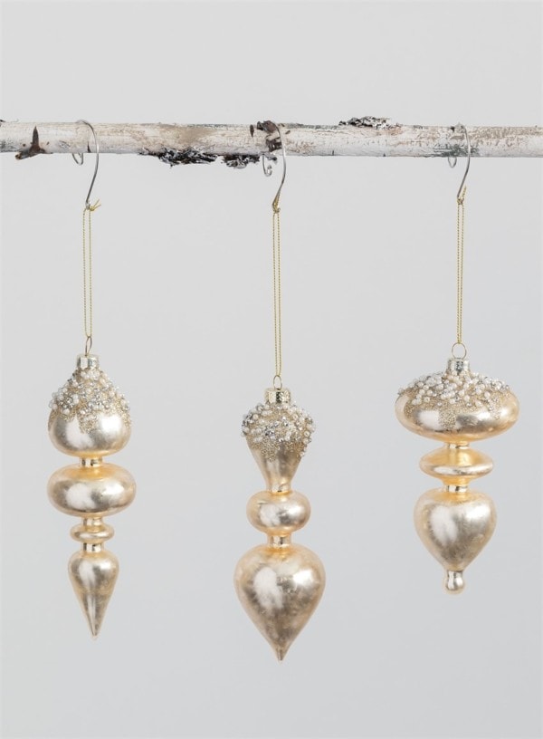 Finial Ornament with Pearls (Assorted)