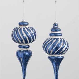 Finial Ornament Blue/White (Assorted)