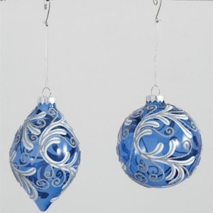 Blue/Silver Ball Ornament (Assorted)