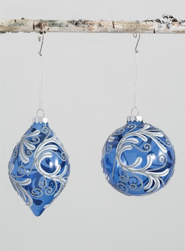 Blue/Silver Ball Ornament (Assorted)