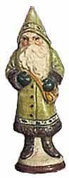 Belsnickel with Light Green Coat and Bordered Hood