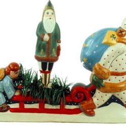 Green F.C. Ornament and Angel Pushing Sled