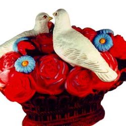 Flower basket with Birds with mould