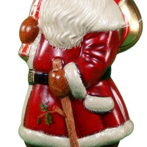 Santa with Walking Stick and Gold Sack