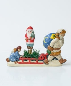 2001 Starlight with American Santa Ornament and Angel pushing Sled.