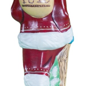 Burgundy Father Christmas with Walking Stick