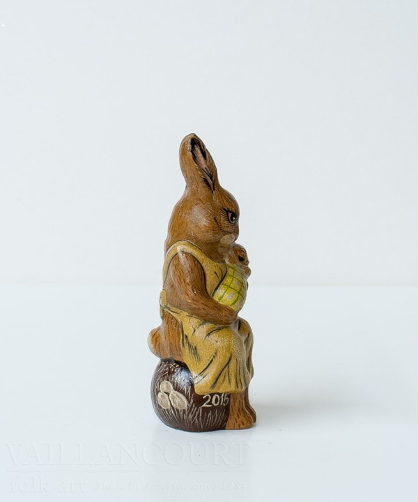 Mother Rabbit with Baby on Onion Skin Egg