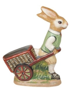 Rabbit Pulling Wicker Cart
