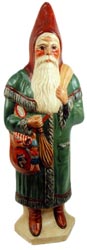 Father Christmas in green coat