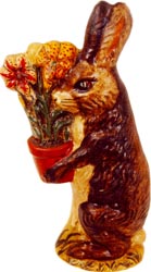 Brown Rabbit with Flower Pot