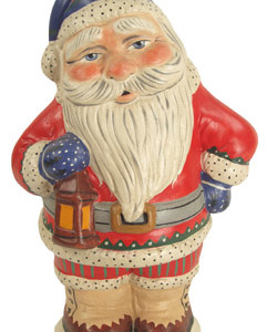 Jolly Santa holding lantern
