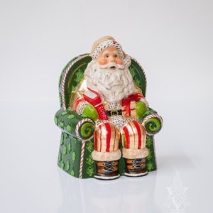 Gold Santa With Shopping Catalog