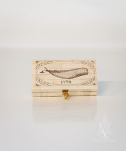 Engraved Whale 1793 Vintage Scrimshaw Bone Box Antique Reproduction