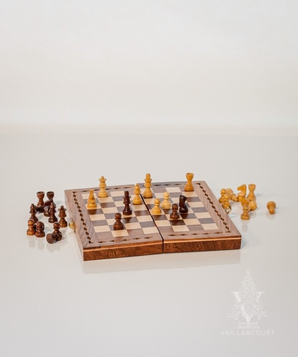 Folding Wood Chess Game Box