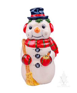 Traditional Snowman with Scarf and Corn Pop Pipe