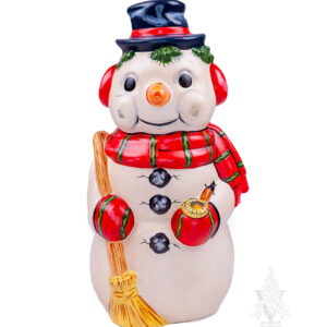 Traditional Snowman with Scarf and Corn Pop Pipe