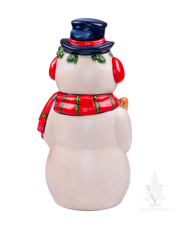 Traditional Snowman with Scarf and Corn Pop Pipe