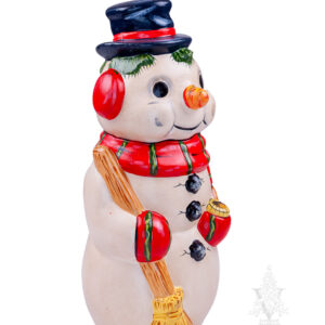 Traditional Snowman with Scarf and Corn Pop Pipe