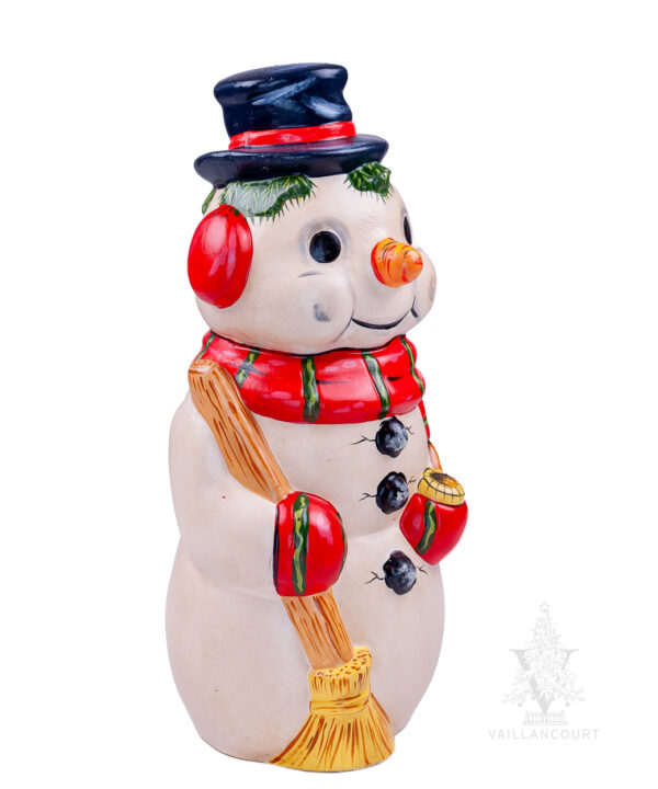 Traditional Snowman with Scarf and Corn Pop Pipe