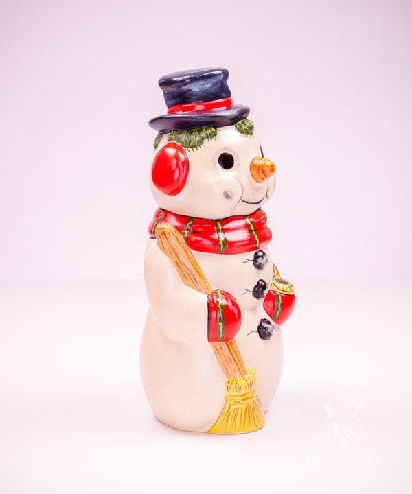 Traditional Snowman with Scarf and Corn Pop Pipe