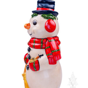 Traditional Snowman with Scarf and Corn Pop Pipe