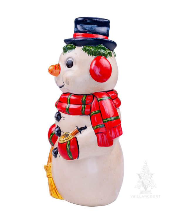 Traditional Snowman with Scarf and Corn Pop Pipe