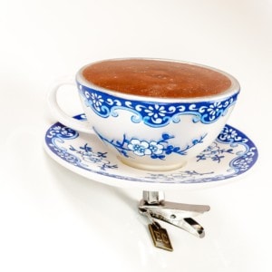 Toile Tea Cup and Saucer Ornament