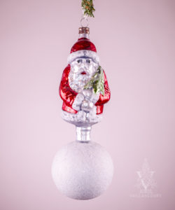 Nostalgic Glass Ornament Santa with Glitter Ball