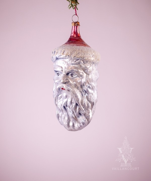 Nostalgic Glass Ornament Santa Face
