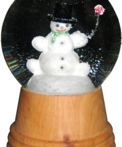 Perzy Snowglobe - Medium Snowman with wooden base