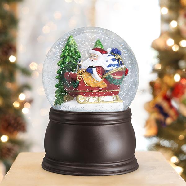 Santa In Sleigh Snow Globe