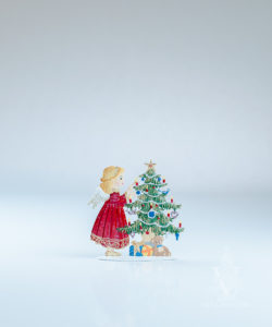 Christmas Angel Decorating Tree by Wilhelm Schweizer