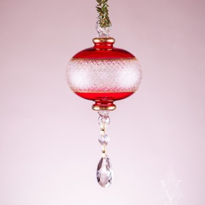 Red Ornament with Crystal